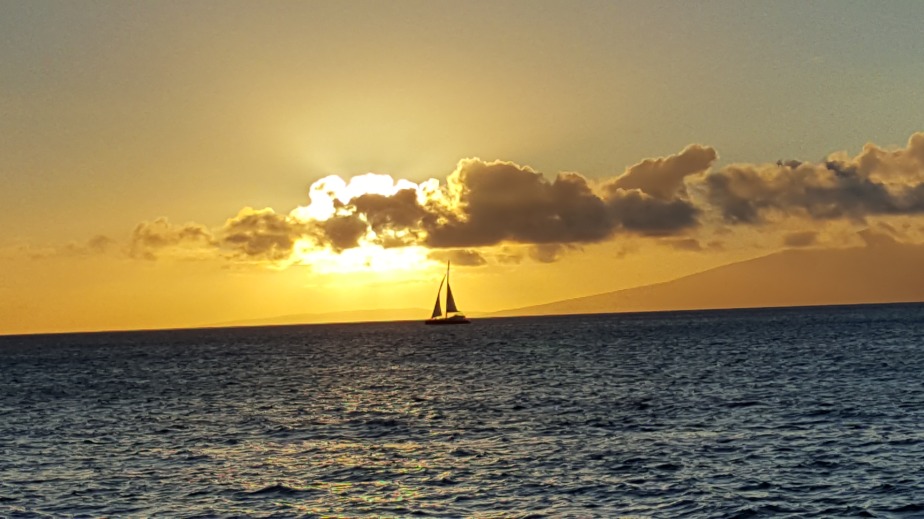 Maui Sunset with Sailboat